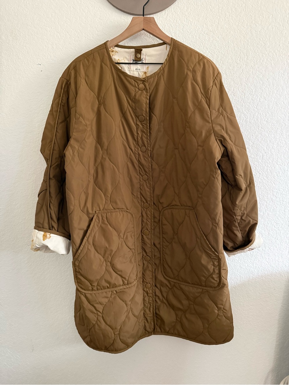 Woolrich Women’s L Quilted Liner Coat Brown Long Jacket